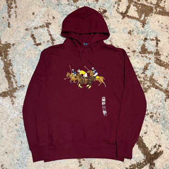 NWT Polo Ralph Lauren Triple Pony Embroidered Hoodie Size Small - Picture 1 of 7
